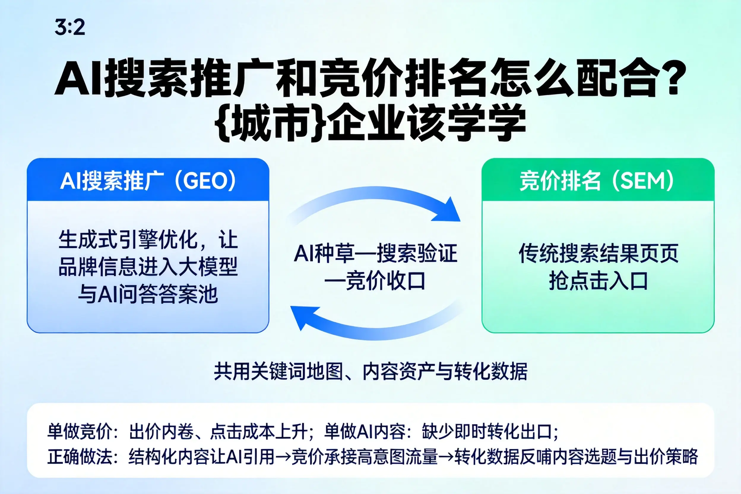 AI搜索推广和竞价排名怎么配合？永州企业该学学
