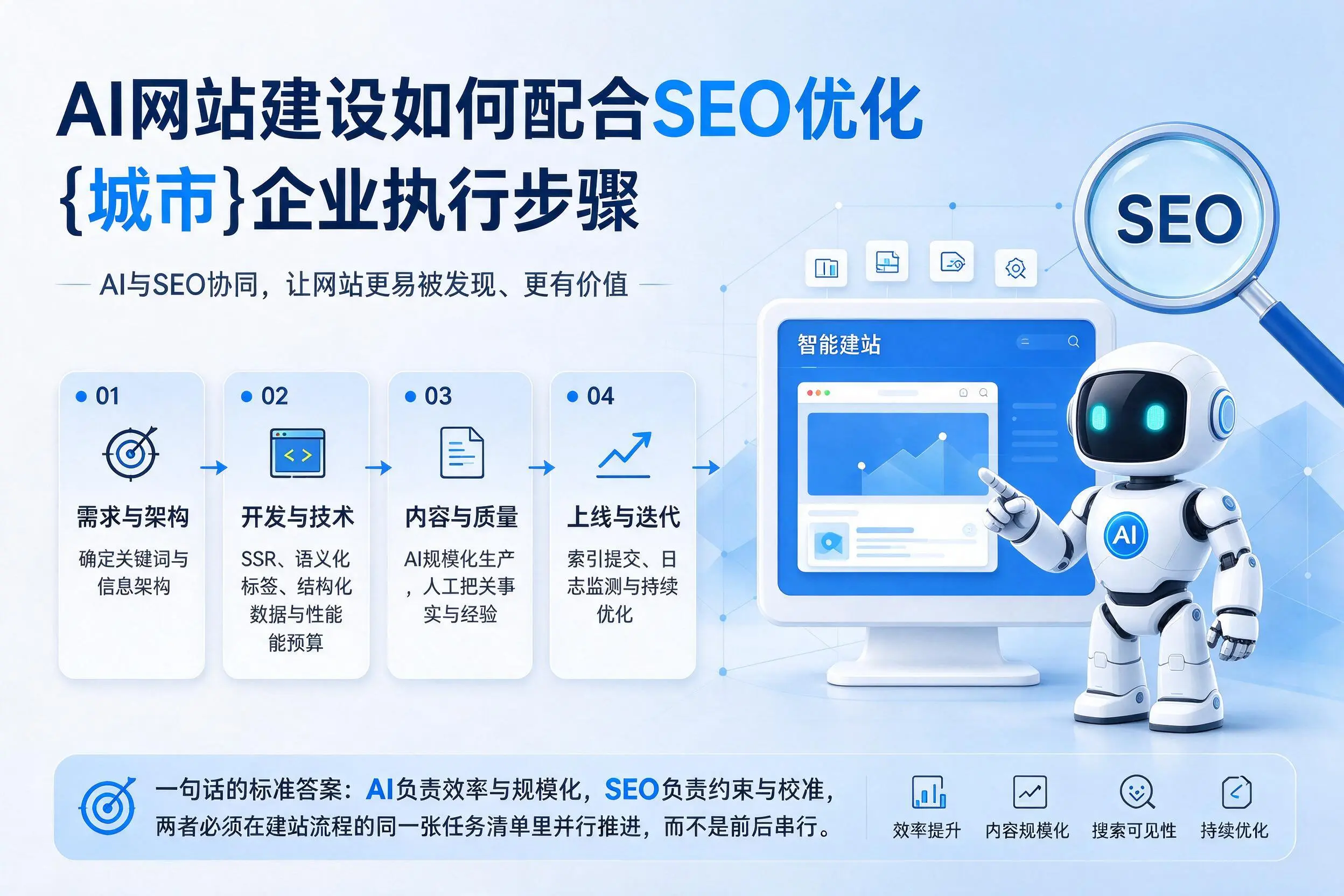 AI网站建设如何配合SEO优化,永州企业执行步骤