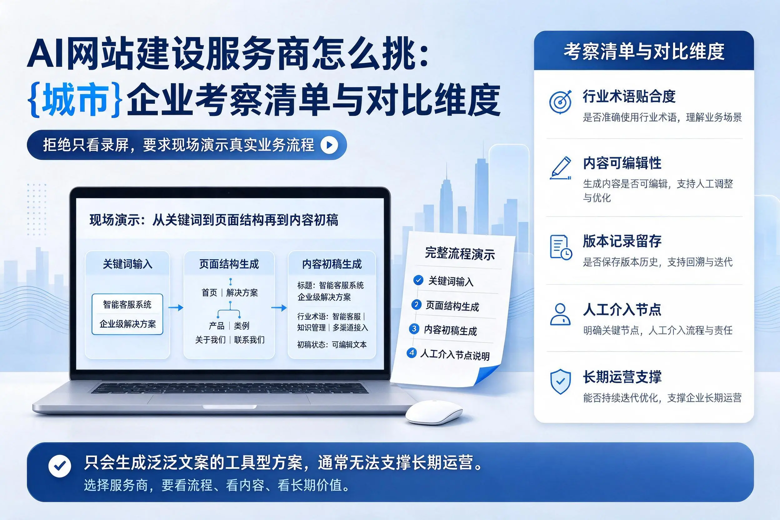 AI网站建设服务商怎么挑:永州企业考察清单与对比维度