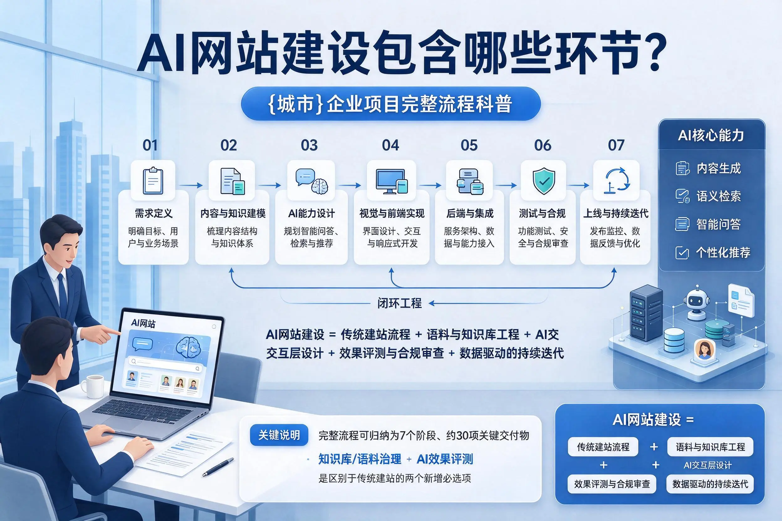 AI网站建设包含哪些环节?永州企业项目完整流程科普