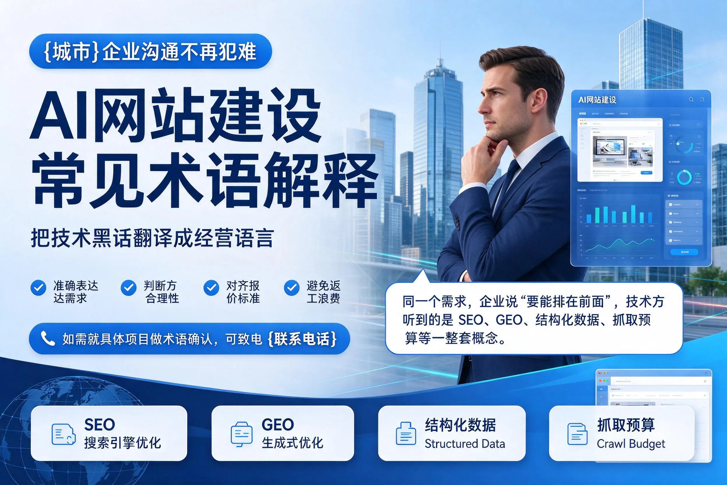 AI网站建设常见术语解释,永州企业沟通不再犯难