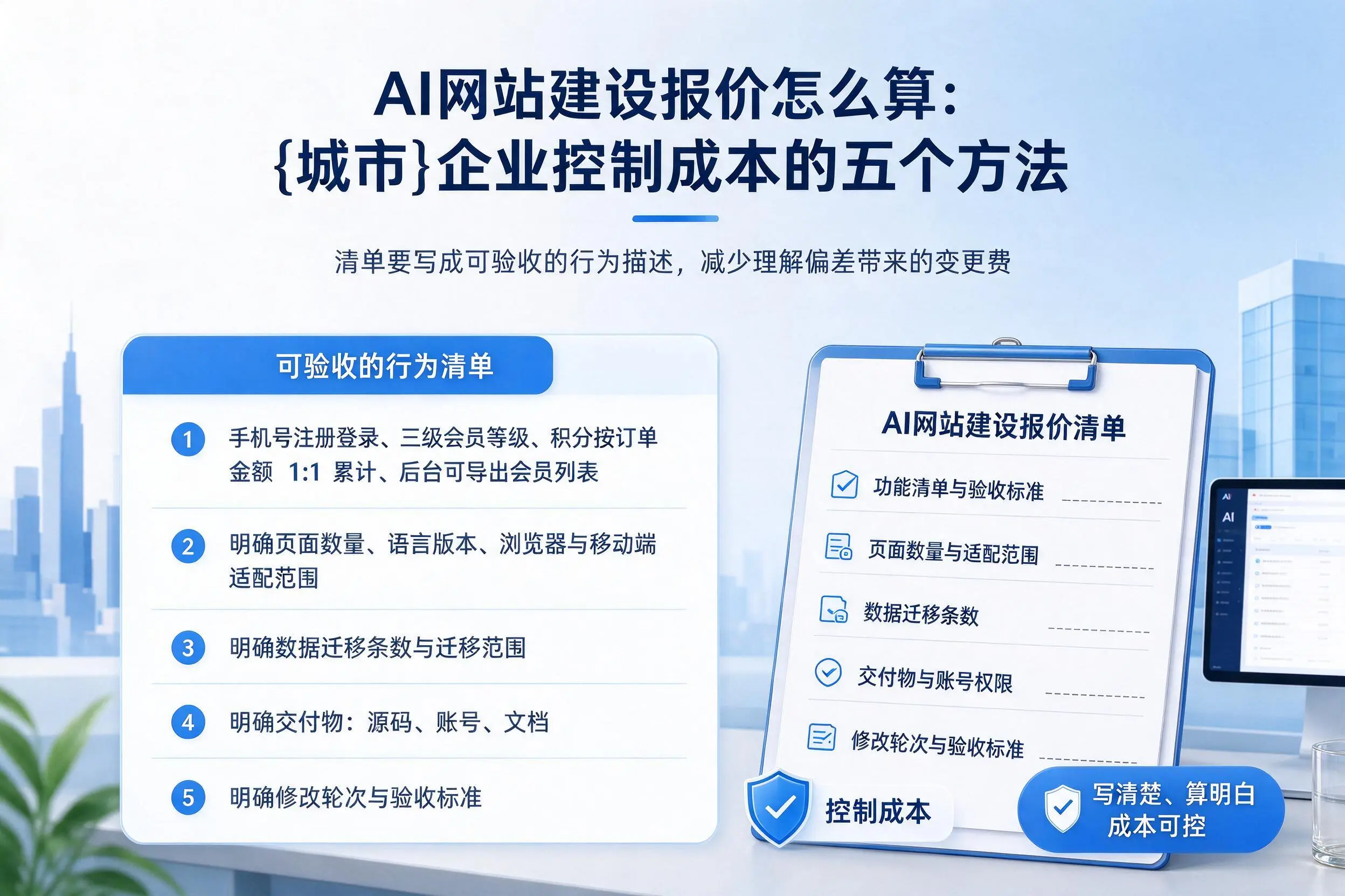 AI网站建设报价怎么算:永州企业控制成本的五个方法